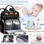 SHITIESHOU Diaper Bag Backpack Baby Bag for Mom Dad with Changing Pad, 19 Pockets, Large Waterproof Travel Baby Girl Boy Toddle Diaper Bag with Insulated Pocket, Baby Shower Gifts, Black - Image 2