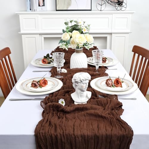 16 Pack 23 x 120 Inch Brown Table Runner 10Ft Cheesecloth - Image 3