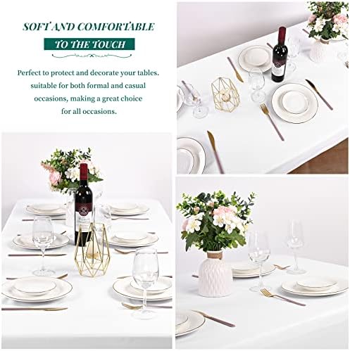 Showgeous 60x126 Inch White Rectangle Tablecloth 6 Pack Fit 7FT Table - Image 5