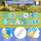 Waterproof Corrugated Plastic Welcome Baby Yard Signs - 13 Pack Lawn Decorations with Stakes - Durable Outdoor Party Decor for Gender Reveal or Baby Shower - Blue Boy - Image 4