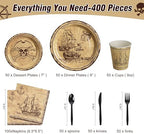 400 Pcs Disposable Pirate Tableware Set for 50 Guests - Image 2