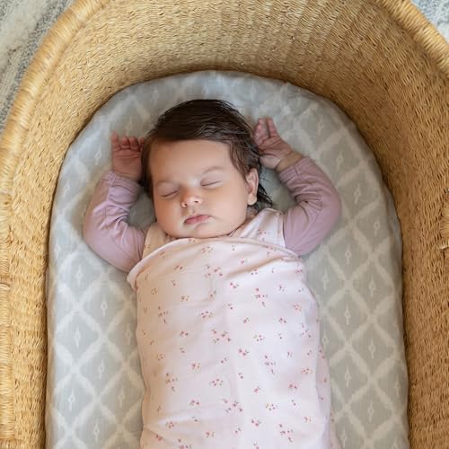 HALO 100% Cotton Sleepsack Swaddle, 3-Way Adjustable Wearable Blanket, TOG 1.5, Pink Floral, Small, 3-6 Months - Image 2