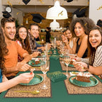 Tegeme 256 Pcs Dark Green and Gold Dot Party Supplies Paper Plates Napkin Tablecloth Set Disposable Cup Fork Knives Spoon Serve 36 Dinnerware for Birthday Wedding Aniversary Baby Shower Decoration - Image 5