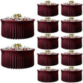 12 Pack 132inch Burgundy Round Tablecloth, Circle Stretch Table Cloths for 6 FT Tables, Wrinkle Free Round Table Skirt for Wedding Birthday Photography Party Social Events Engagement Party Decoration by Creativepartyuniquedecorat