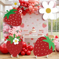 4 Pcs Large Strawberry Birthday Cardboard Cutouts Strawberry Baby Shower Backdrop Party Decorations for Lawn Yard Signs Summer Fruit Themed Party Supplies Photo Booth Props by Unknown