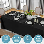 VidaFete 10 Pack 90 * 132inch Black Rectangle Tablecloth for 6ft Tables - Image 4