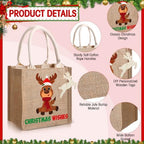 Sweetude 12 Pack Christmas Linen Burlap Bags with Tags,Lovely - Image 3