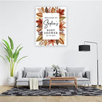 Andaz Press Custom Large Baby Shower Welcome Sign, 16" x 20", Rustic Fall Leaves Personalized Canvas Welcome Sign, Signage Gender-Neutral Canvas Sign for Baby Sprinkle, Fall Baby Shower Decorations - Image 3