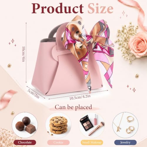 Kacctyen 50 Pack Mini Leather Purse Gift Bags PU Wedding, Elegant Color - Image 2