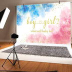 Gender Reveal Decorations Backdrop 12 x 8 ft Blue and Pink Photo Props - Image 4