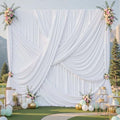 40x12 ft White Backdrop Curtains for Weddings Parties, Birthdays and Photos by PartyVillage