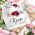 Andaz Press 56-Pack Personalized RSVP Postcards for Wedding Fall Burgundy Florals Cardstock Response Reply Cards for Bridal Shower Baby Shower Birthday Event Custom Date and Return Address 4 x 6-Inch - Image 3