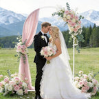 6.6FT Arch Backdrop Stand, White Metal Arch Stand for Wedding - Image 2