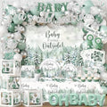 Winter Baby Shower Decorations, Green Baby It's Cold Outside Decor with Plates Napkins Tablecloth Balloon Cake Topper, Winter Wonderland Baby Shower Decorations Boy Girl for Holiday Christmas by Unknown