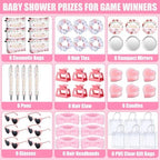 Dansydaisy 6 Sets Baby Shower Prizes for Game Winners Cosmetic Bags Sunglasses Hair Scrunchies Mirrors Pens Claw Clips Hair Headbands Candles Gift Bag for Baby Shower Wedding Bridal Shower Game Favors - Image 2