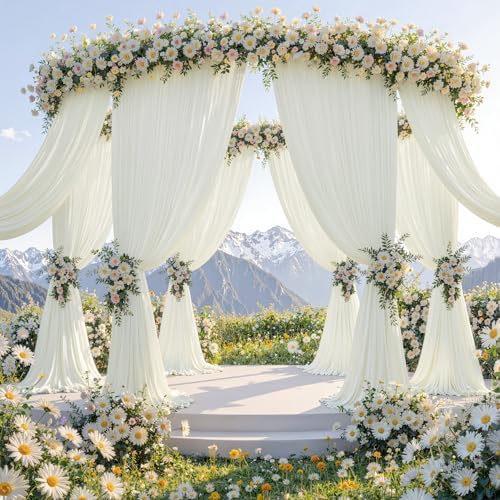 50ftx12ft Ivory Backdrop Curtain for Wedding Party 10 Panels 5×12FT Tall - Image 6