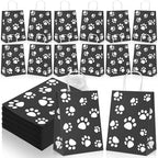 Tenceur 80 Pcs Dog Gift Bags Goodie Paw Puppy Paper Treat Bags Bulk with Handles 10.63 x 4.72 x 7.87 Inch Dog Themed Party Favors Shopping Holiday Kraft(Black) by Tenceur
