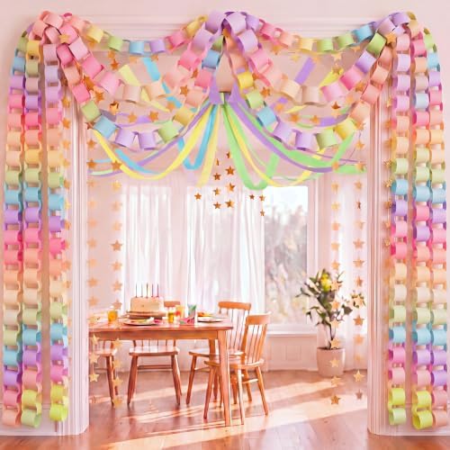 TaoBary Pastel Party Decorations 400 Extra Paper Chain by TaoBary