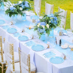 50 Set Blue Plates and Napkins Scalloped Light Blue Dinnerware - Image 6