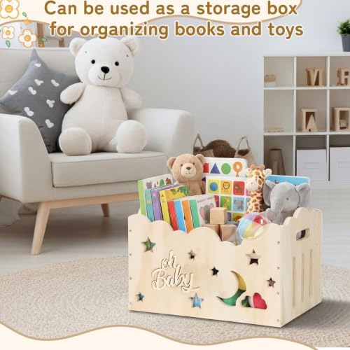 Brown, Wooden Baby Shower Crate Closet,Hollow - Image 7