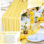 30 Pack Light Yellow Cheesecloth Table Runner 17x108 Inches Boho Home Decor - Image 5