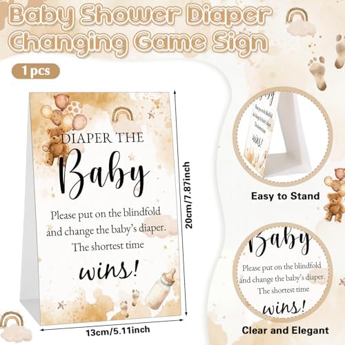 37 Pcs Baby Shower Diaper Changing Game Supplies, Minimalist - Image 3