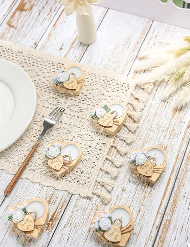 100 Piece Wooden Tealight Candle Set for Wedding Favors for Guests, Birthday Party Favors, Baby Shower Favors, Return Favors,Gifts for The Guests, Engagement Parties.(100 Pieces) - Image 6