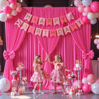 20x10FT Backdrop Curtains with Rod Pockets - Wrinkle Free Photo Stage Backdrop 4 Panels Curtains Drapes for Photography Wedding Party Baby Shower Decorations (Hot Pink) - Image 3