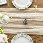 Artoid Mode 6-Pack Pearl Beige Gauze Table Runner 10FT Home Decor - Image 5