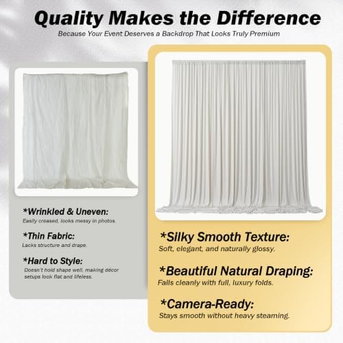 40x12 ft Beige Backdrop Curtains for Weddings Parties, Birthdays and Photos - Image 4