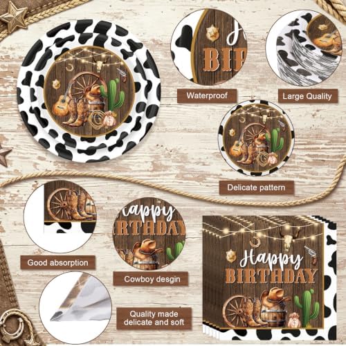 Pickmesh 250 Pcs Cowboy Birthday Party Decoration Western Plate Serve 50 - Image 3