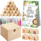 Marsui 136 Pcs Baby Shower Blocks to Decorate Game Kit, Animal by Marsui
