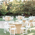 6 Pack Champagne Round Spandex Tablecloth 60 Inch, Wrinkle Free Stretch 120 Inch Fitted 5ft Champagne Table Cloths Round Table Covers with Ruffle Skirt for Party Wedding Banquet - Image 3