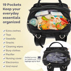 RUVALINO Baby Diaper Bag Backpack with Changing Pad, Black Leopard - Image 4