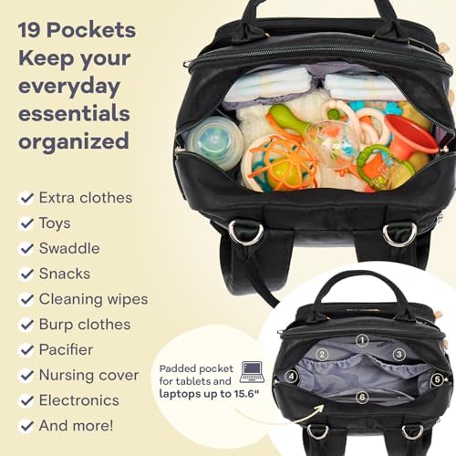 RUVALINO Baby Diaper Bag Backpack with Changing Pad, Black Leopard - Image 4