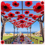 36 Pcs Paper Flowers for Party Decor, Red Poppy - Image 2
