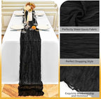 24 Pack Black 10Ft Cheesecloth Table Runner - Image 3