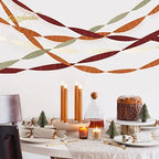 NICROLANDEE Fall Wedding Decorations Set - Tissue Pom Poms, Dots Paper Garland, Maple Leaves Hanging Paper Lanterns, Crepe Paper Streamers for Autumn Harvest Party - Image 4