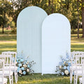 2 Set Wedding Arch Cover Blue Ripple & Solid Color Stretchy Backdrop Cover by Tegeme