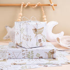 WRAPAHOLIC Jumbo Baby Shower Wrapping Paper - 30 Inch x 100 Feet Jumbo Roll - Hello Baby and Rabbit in Bassinet Design for Neutral Baby Shower, Boys Girls Kids Birthday - Image 5