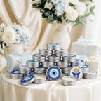 Treela 24 Set Evil Eye Candles Lavender Scented Candle Tins with Lids - Image 6