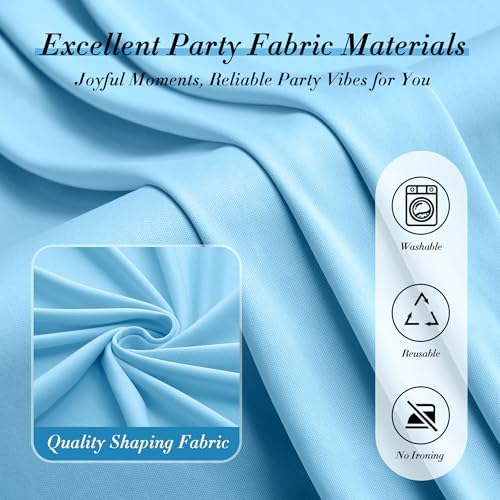10 ft x 8 ft Wrinkle Free Baby Blue Backdrop Curtain for Parties, Polyester Light Blue Photo Backdrop Drapes for Birthday Wedding Party Baby Shower Photography - Image 3