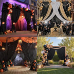 10x16 ft Black Backdrop Curtains for Wedding Parties, Birthdays, Halloween - Image 5