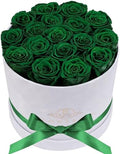 Prifroti 17 Flowers in a Luxury Suede Box, Birthday Gifts for Women, Preserved Flowers, Mothers Day Roses Gift for Mom, Dark Geen by Prifroti