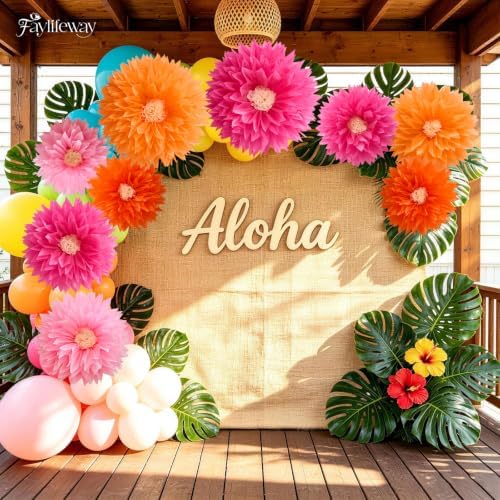 Giant Paper Flower Wall Decor, 9PCS Party Birtyday(Orange&Pink) - Image 5