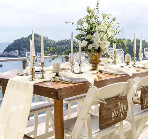 20 Pack Cheesecloth Table Runner 17 x 108 Inch, Ivory - Image 6