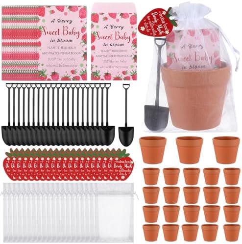 50 Sets Strawberry Baby Shower Favors for Berry Sweet Baby In Bloom Theme by Yiphates
