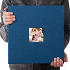 HoneyTolly Large Photo Album Self Adhesive, DIY Scrapbook Album for 600 Photos, 13"x12.6" 120 Pages Linen Cover Memory Book(Blue) - Image 7