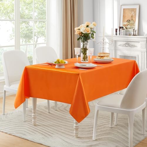 6 Pack Satin Table Cover Rectangle, 60 x 120 Inches, Orange - Image 5