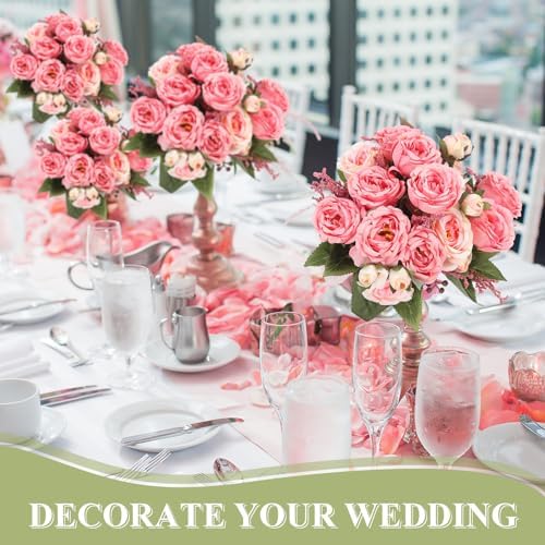 8 Bundles Artificial Peony Centerpiece Flowers,Pink Color - Image 3